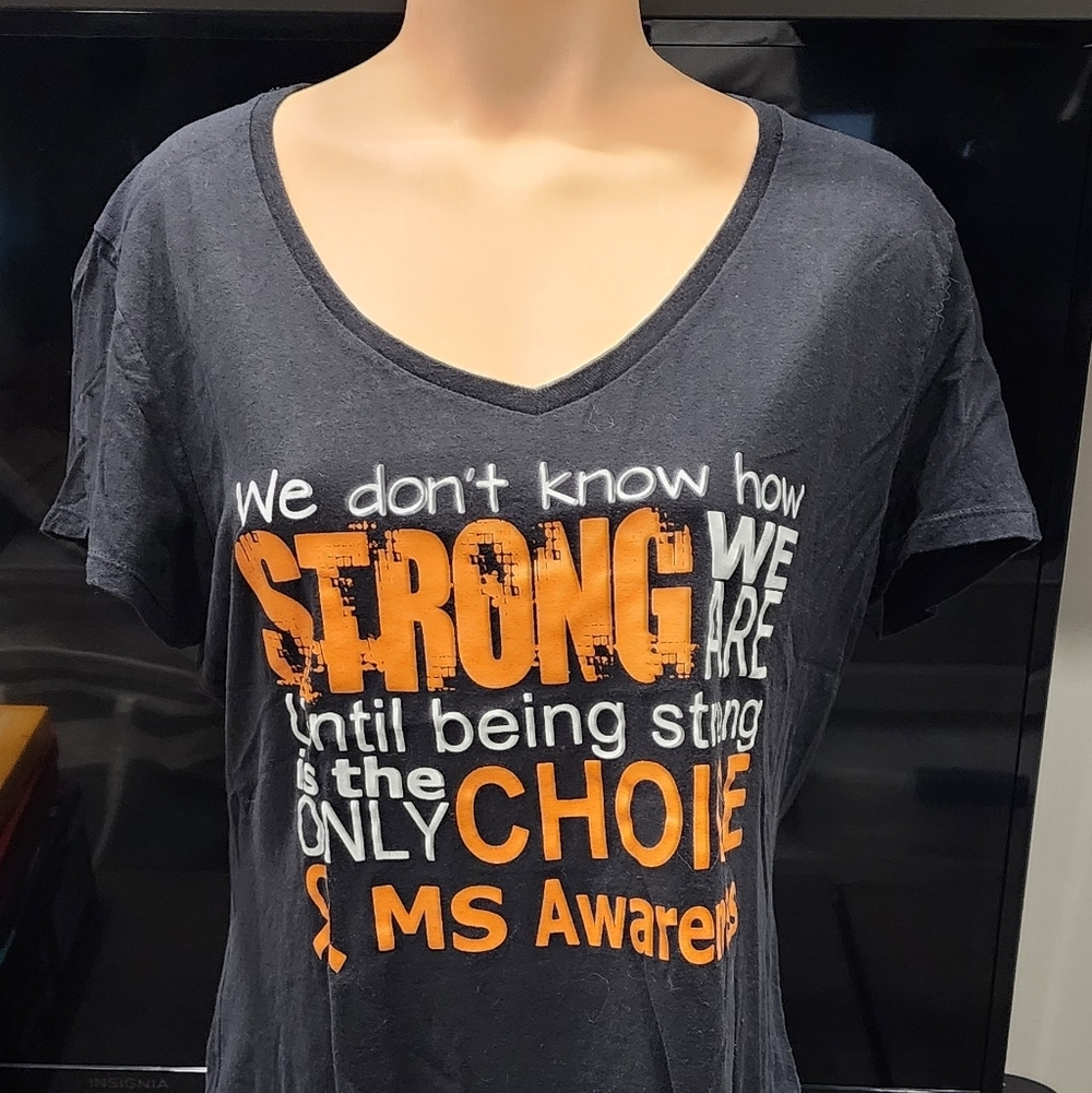 MS Awareness Graphic Vneck Tee